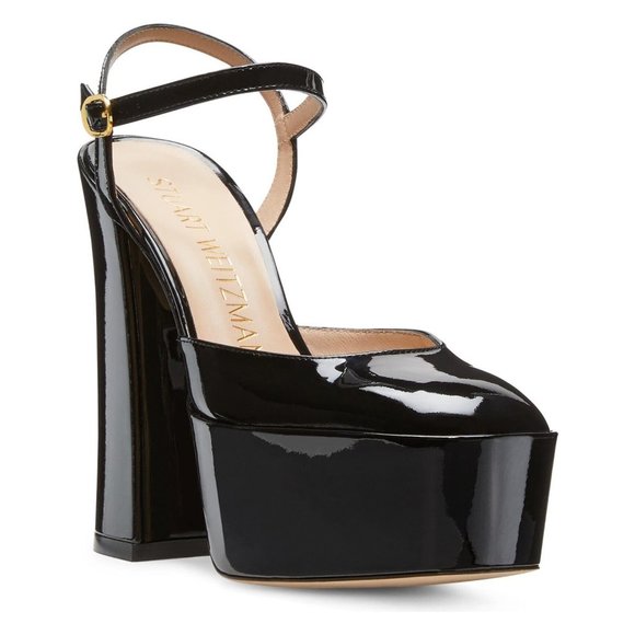 Stuart Weitzman Shoes - $630 STUART WEITZMAN SKYHIGH 145 ANKLE-STRAP PLATFORM PUMP PATENT 7.5 (TC17)